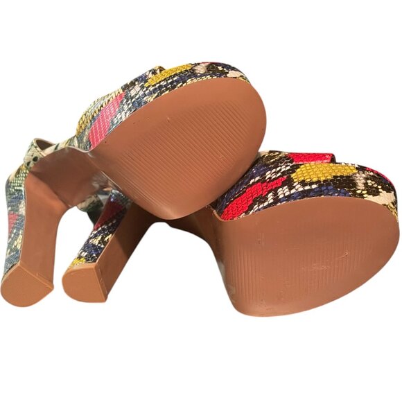 Steve Madden Snake Ankle Strap Platform Sandals - Picture 7 of 7